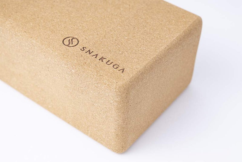 SNAKUGA Cork Yoga Block 2 Pack for Pilates  9""x6""x4"" Non-Slip & High Density Blocks for Meditation  Fitness and Stretching  Supportive and Flexibility Brick for Improve Poses Balance - Image 4